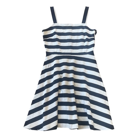 Tommy Hilfiger Stripe Fit and Flare Dress Size 6 Nautical Preppy Coastal - Picture 2 of 6